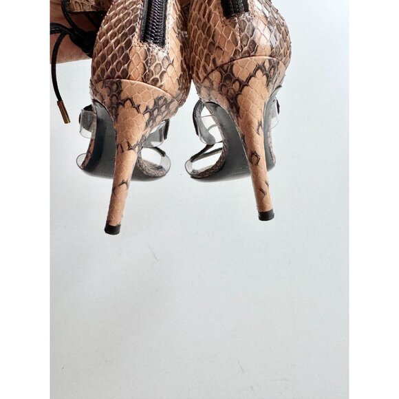 NICHOLAS KIRKWOOD Serafin Snake Leather Lace Up Strappy Cage Sandals, Size 36.5 - Picture 10 of 14